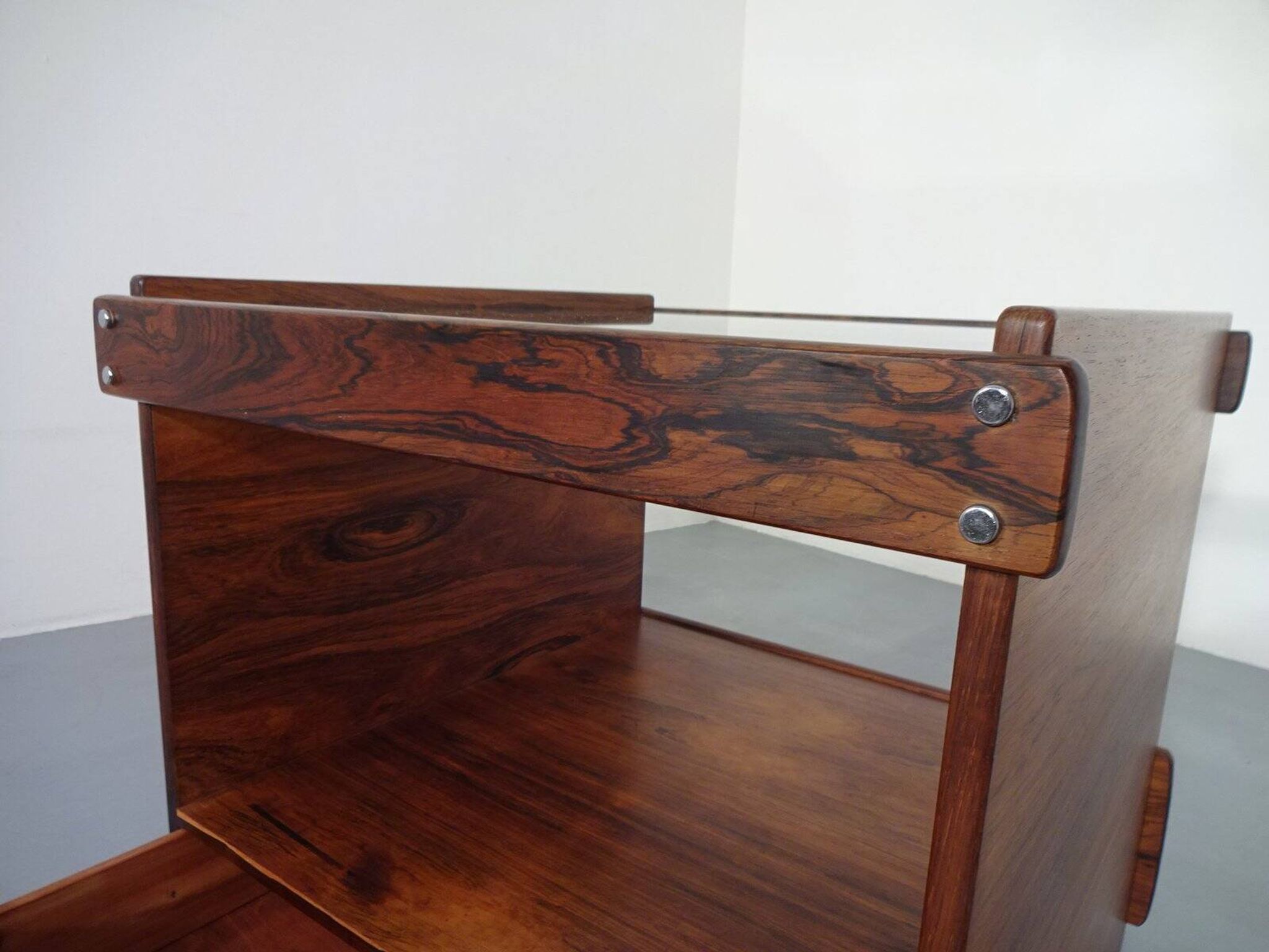 Danish Rosewood & Glass Side Table, 1960s
