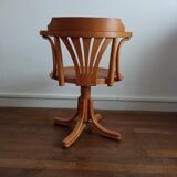 Wood swivel desk and caning