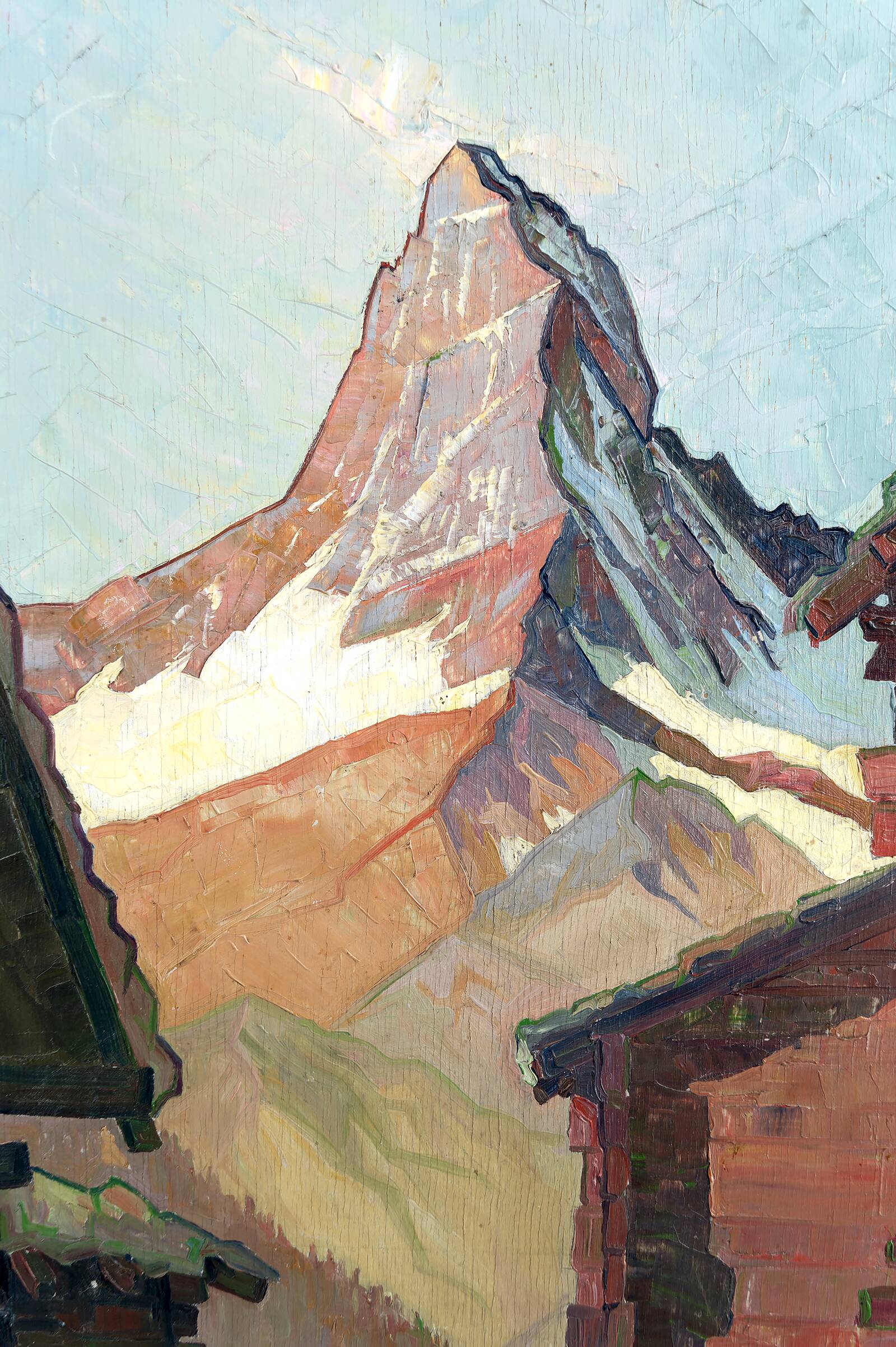 Swiss landscape view, "Findeln mit Matterhorn", Fr. WIPPERMAN, 1937