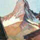Swiss landscape view, "Findeln mit Matterhorn", Fr. WIPPERMAN, 1937