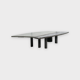 Table basse brutaliste en marble & fer de pia manu, années 1990