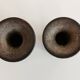 Vintage Scandinavian design glazed stoneware candle holders signed