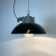Black Enamel and Cast Iron Industrial Pendant Light, 1960s