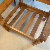 Vintage armchairs brutalist pine, 60's