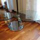Table basse verre et métal chrome
