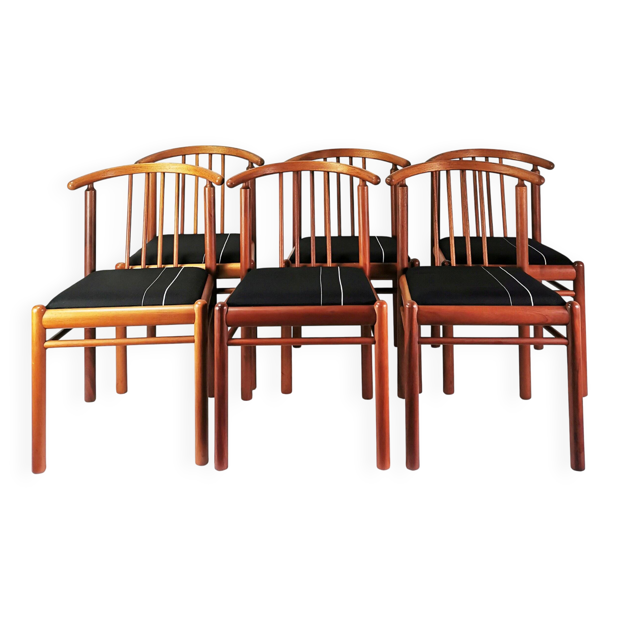 Ensemble de 6 chaises en teck, style Mid-Century, Danemark, années 1970.