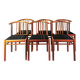 Ensemble de 6 chaises en teck, style Mid-Century, Danemark, années 1970.