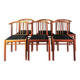 Ensemble de 6 chaises en teck, style Mid-Century, Danemark, années 1970.