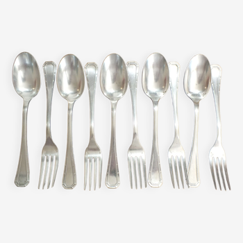 Set of 5 forks and 5 tablespoons Christofle Alfenid