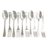 Set of 5 forks and 5 tablespoons Christofle Alfenid