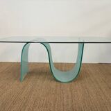 Glass table with frosted glass base