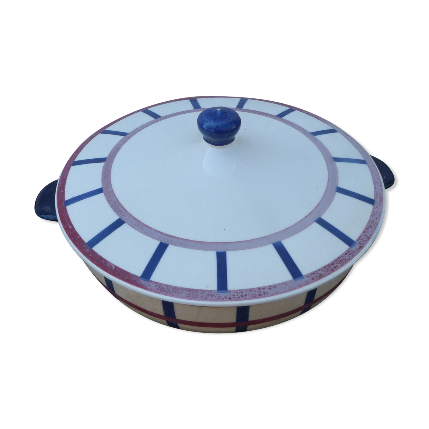Vintage tureen 1930 Basque Béarn Creil Montereau