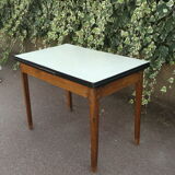 Table formica avec rallonges pieds en bois