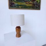 Brutalist walnut table lamp 1950