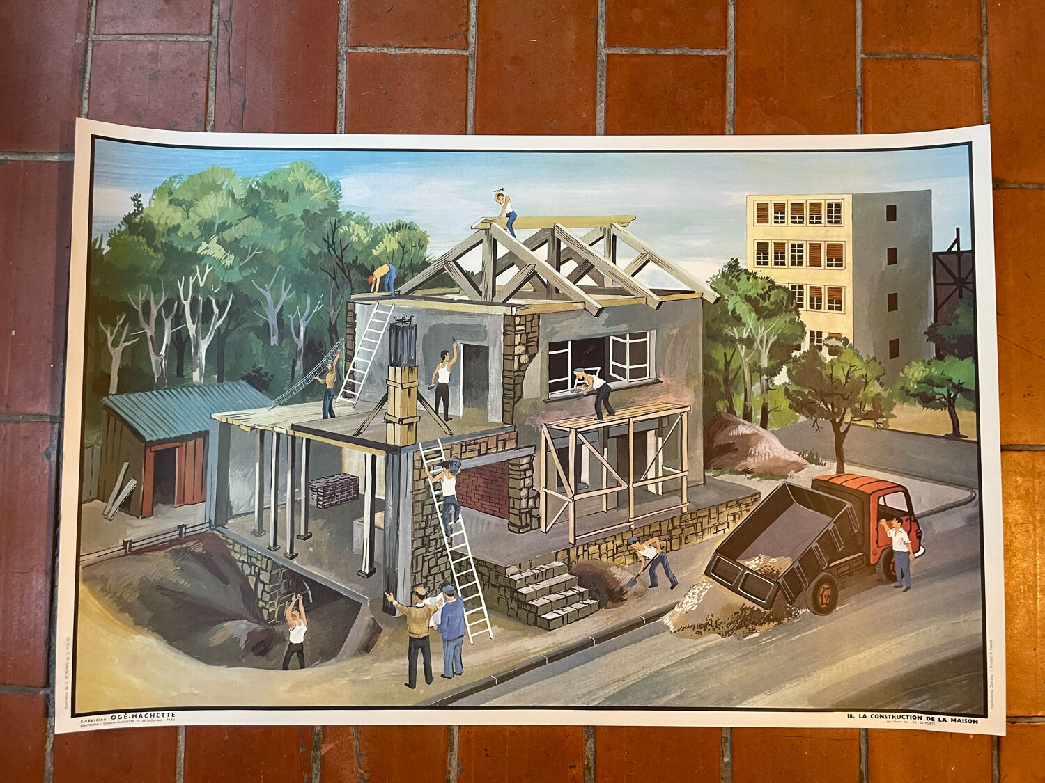 Ogé Hachette poster "the port and the construction of the house"