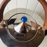 Vintage Bodum Ottoni stainless steel kettle designed by Carsten Jørgensen 1986, button.