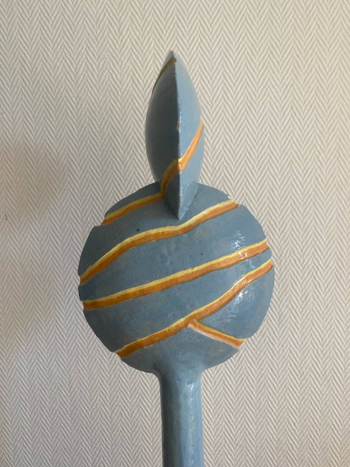 Contemporary sculpture in enamelled terracotta