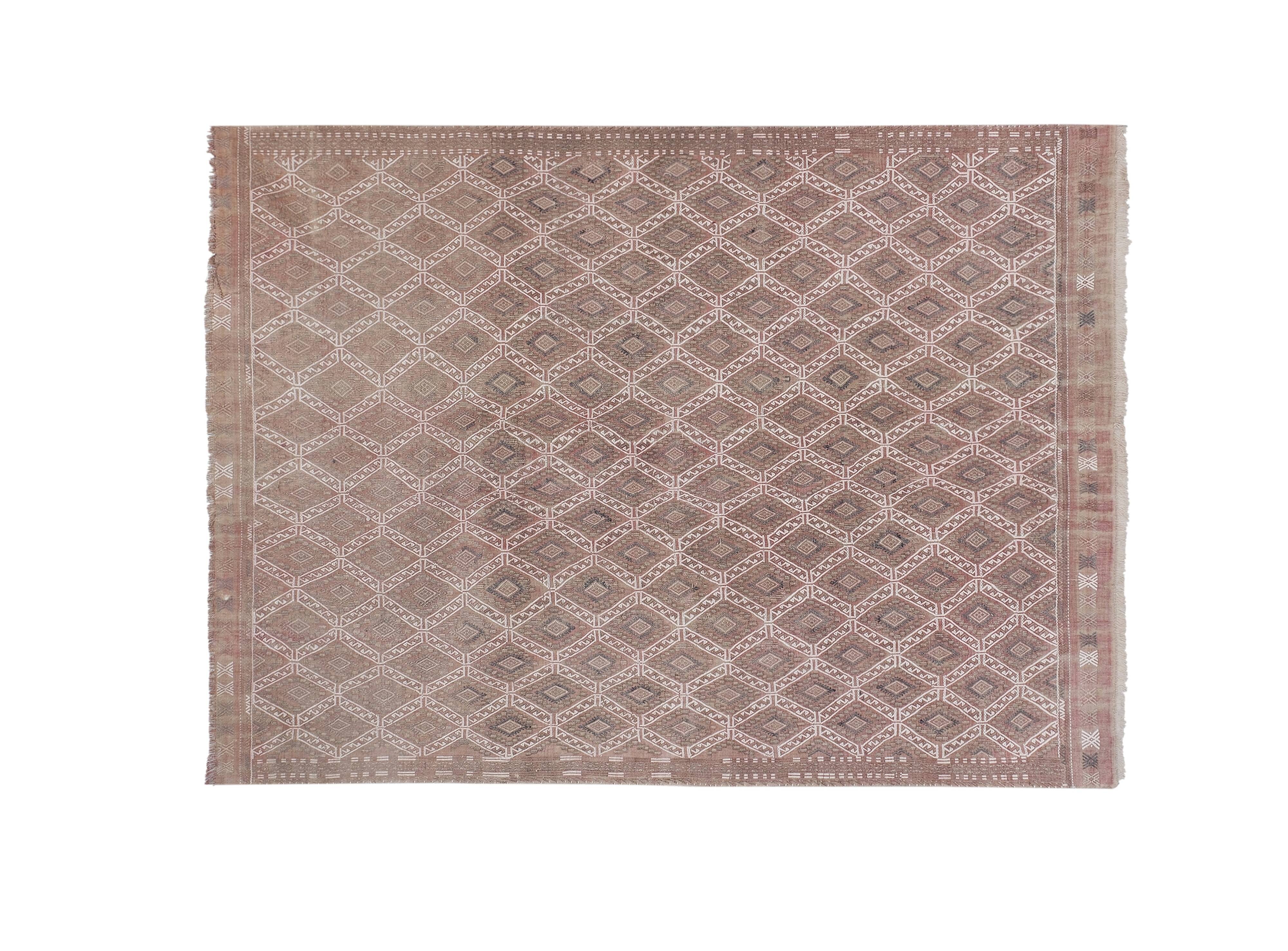 Vintage Turkish Oushak Handwoven Rug 167x238 cm