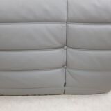 Michel Ducaroy's 2-seater mouse grey leather sofa for Ligne Roset