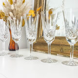 Lot of 6 chiseled crystal flutes