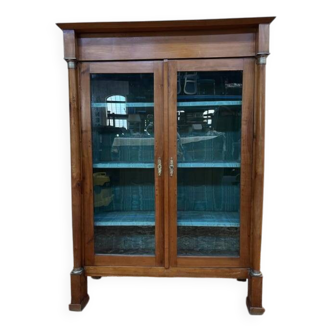 Empire style cherry wood display cabinet/bookcase