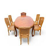 Louis XV style cherry wood table with extensions
