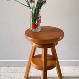 Vintage Solid Beech Screw Stool