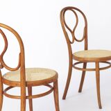 Pair Thonet Cafe-Chairs approx. 1880s - Bentwood, Cane seat weaving