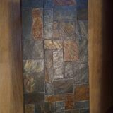 Slate patinated iron coffee table, 70