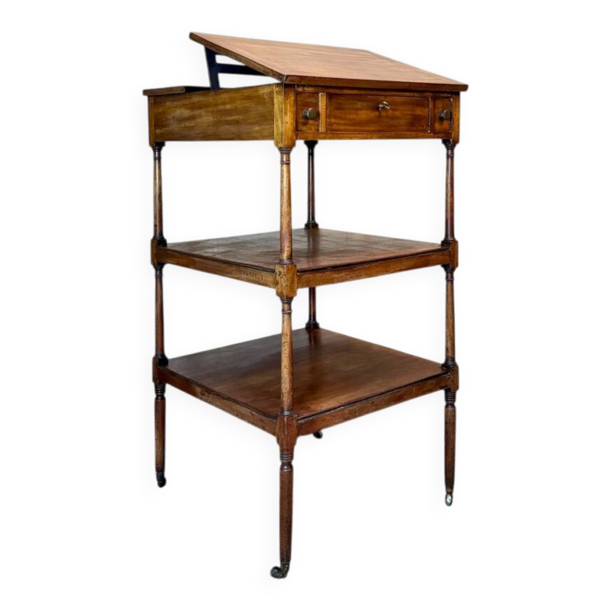 Mahogany desk with stamp of the brita official office