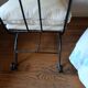 Artistic wrought iron pouf design