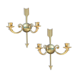 Pair of directoire style wall sconces, 1940s