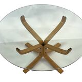 Table basse Falcon vintage en verre dur par Sigurd Ressell pour Vatne Mobler 1990