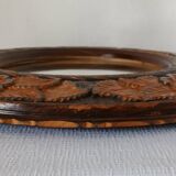 Miroir rond en bois sculpté vintage