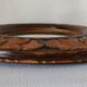 Round vintage carved wooden mirror