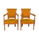 Paire de fauteuils style Directoire en merisier velours