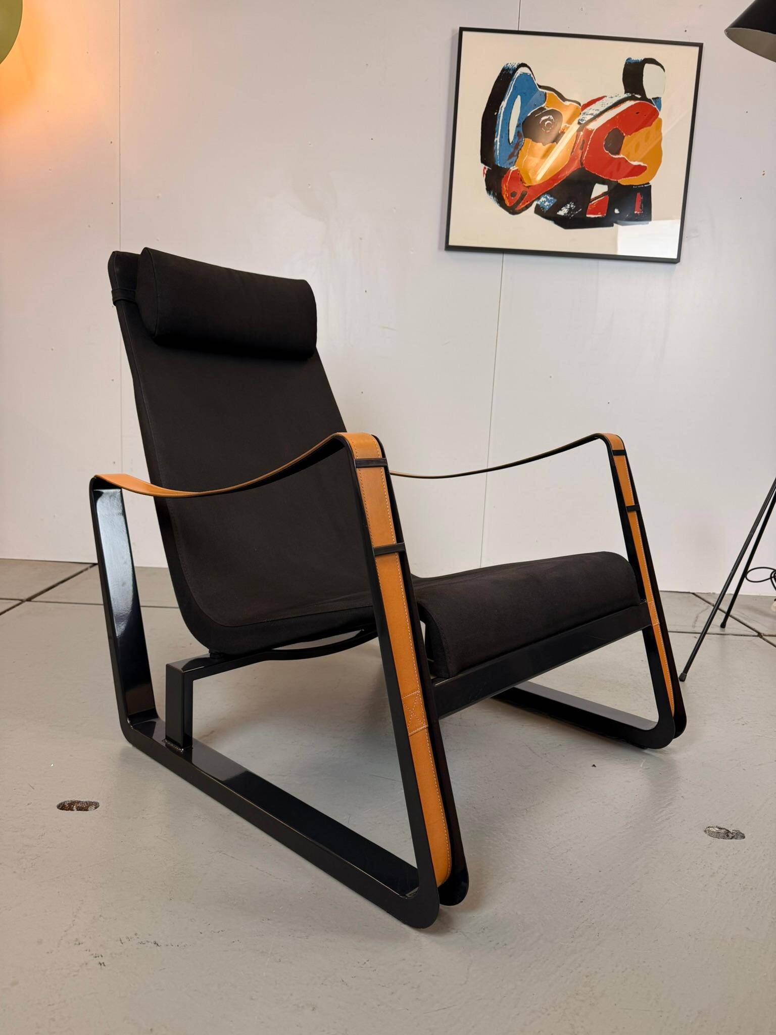 Leather and Steel Lounge Chair "Cité" by Jean Prouvé for Vitra, 2002