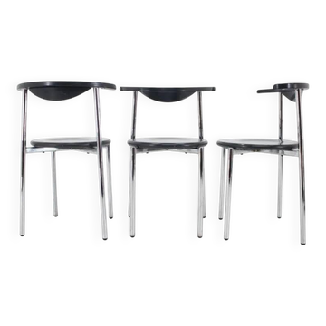 Set of Three Mid Century Dining Chairs, Germany, 1980s