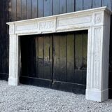 Louis XVI fireplace in Carrara marble