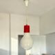 Giant 1970s Edison bulb glass hanging lamp