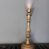 Table lamp with frosted glass tulip