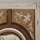 Large bas relief painting medallion woman patina wooden frame ornament
