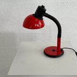 Red aluminum desk lamp from the 70s