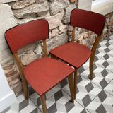 Pair of red bistro chairs