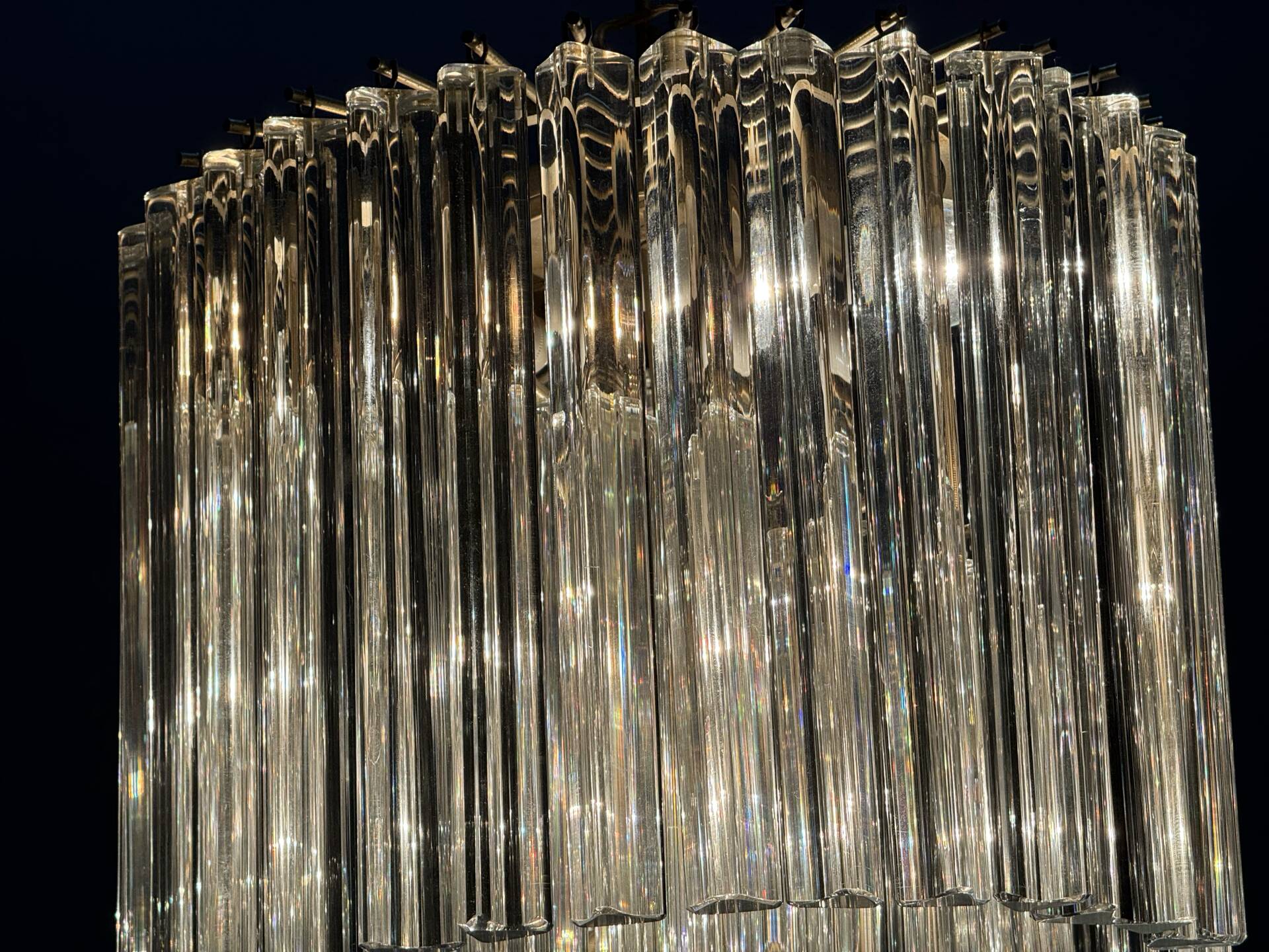 Large Murano Glass Trilobi Chandelier, Italy, 1960s