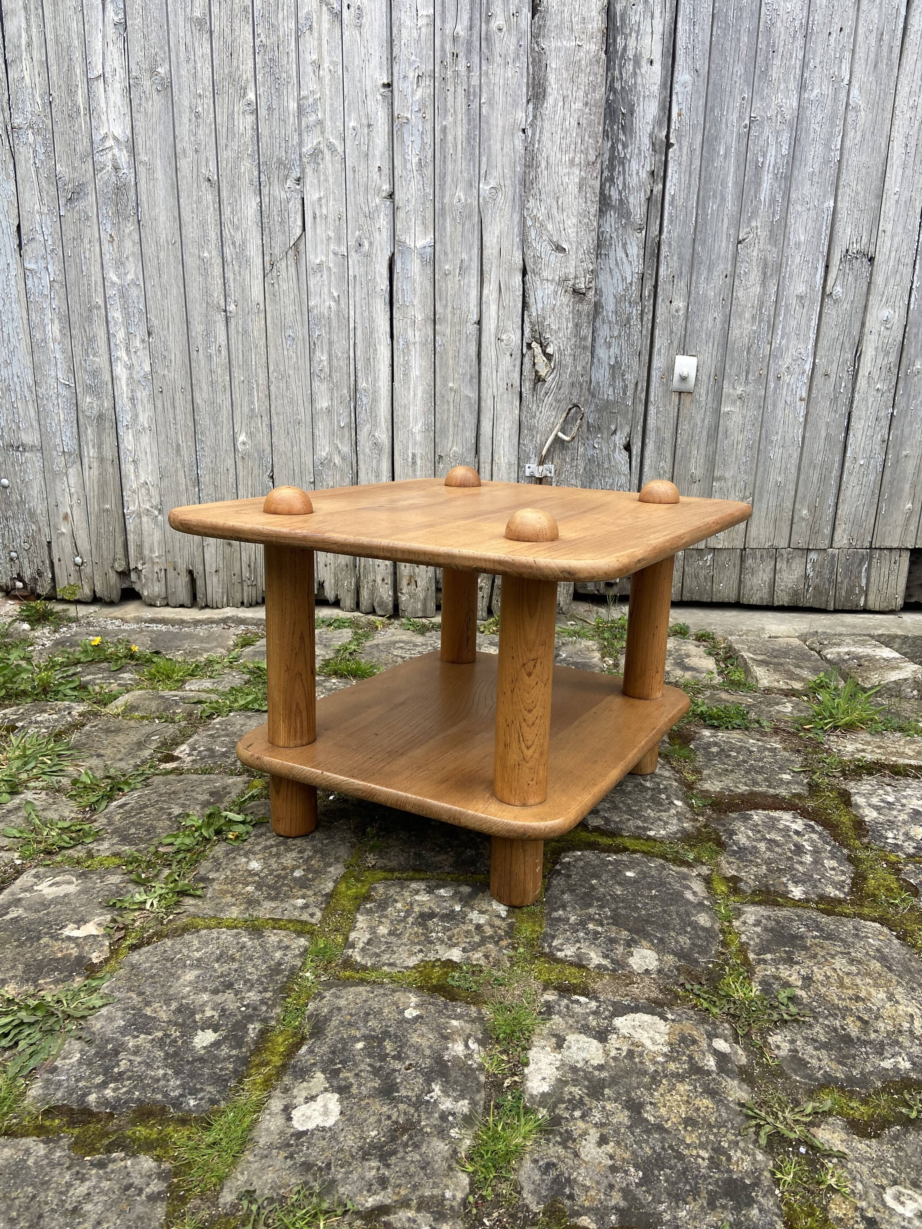 Table basse en pin vintage 1980