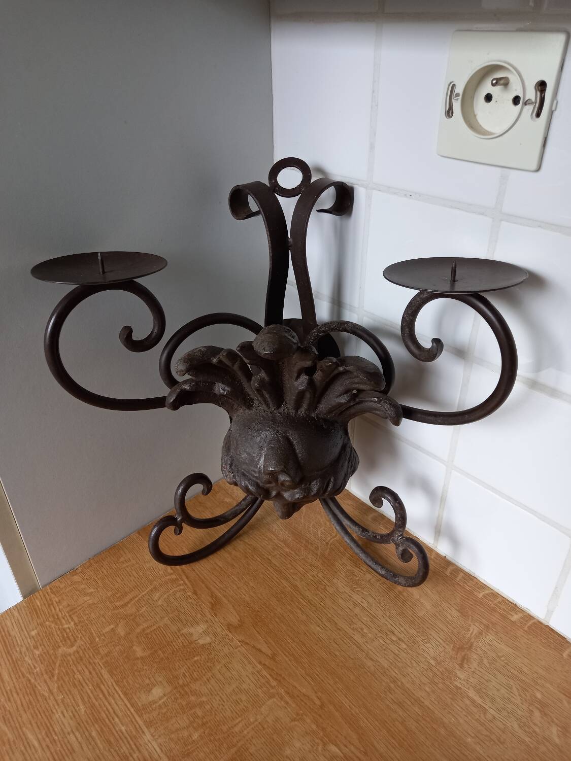 Antique piece/wrought iron wall chandelier