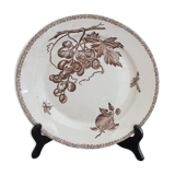 Round dish n°3 Choisy le Roi en Terre de Fer decoration fruits and insects