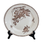 Round dish n°3 Choisy le Roi en Terre de Fer decoration fruits and insects