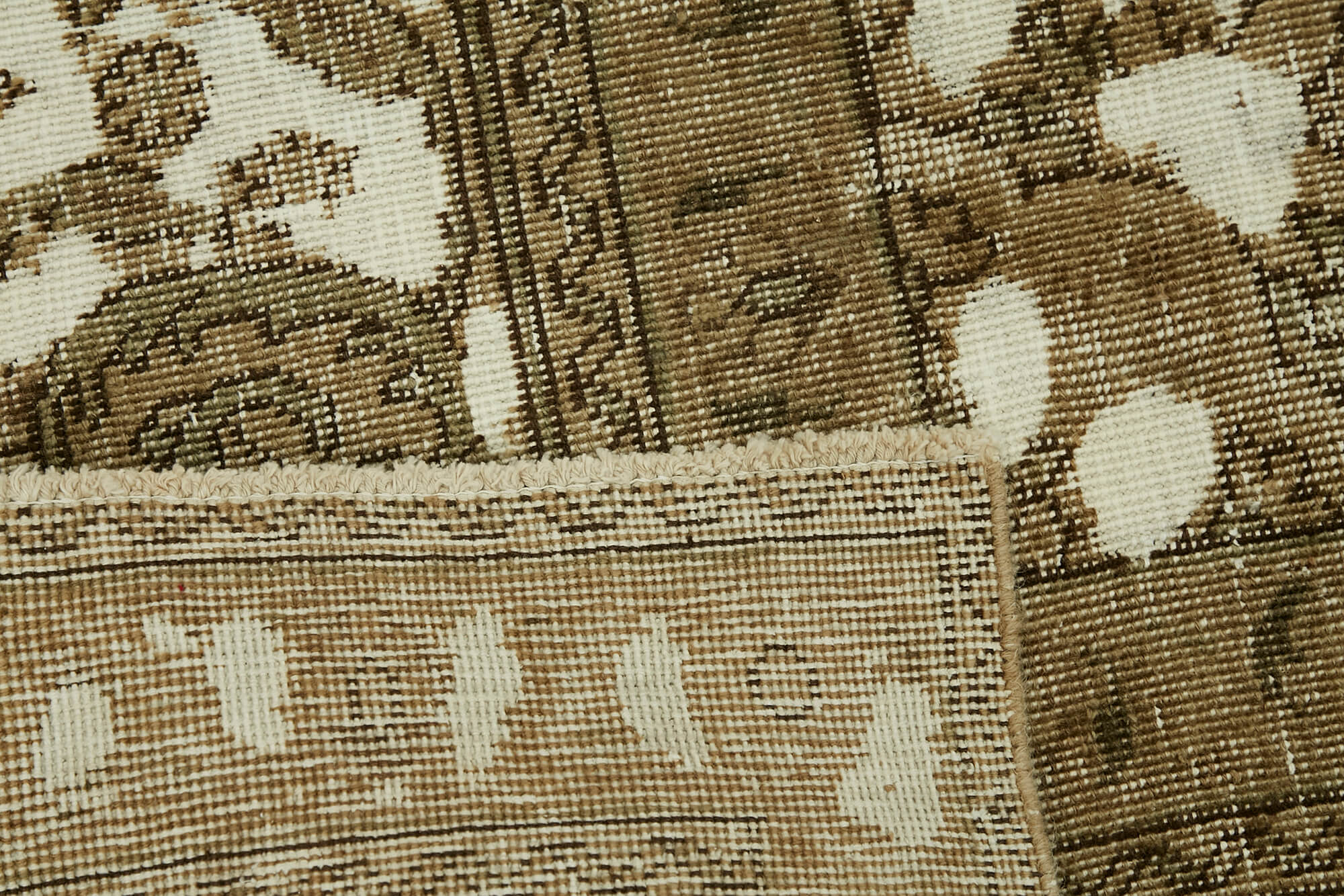 Handmade Oriental Decorative 1980s 290 cm x 365 cm Beige Wool Carpet